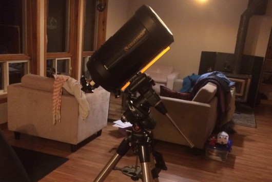 The 8" telescope visiting the cottage.